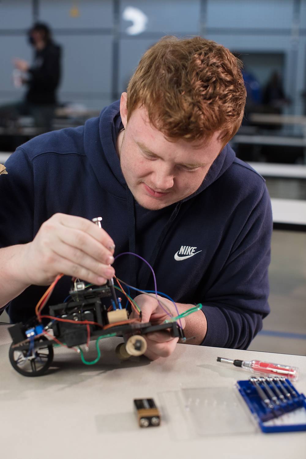 Student builds robot